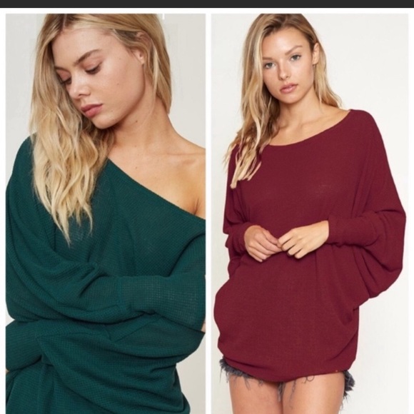 Fantastic Fawn Tops - Burgundy knit top